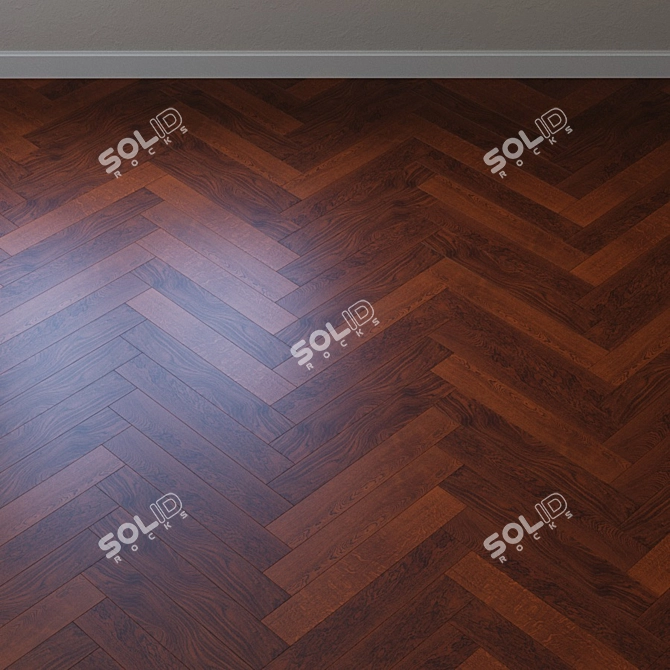 Title: Red Oak Upofloor Parquet Board 3D model image 4