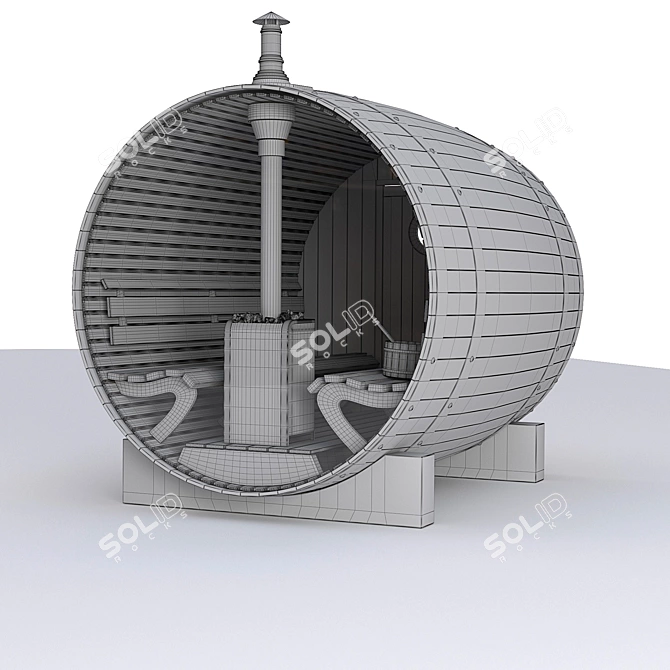 Outdoor Barrel Bath - Ultimate Relaxation 3D model image 5