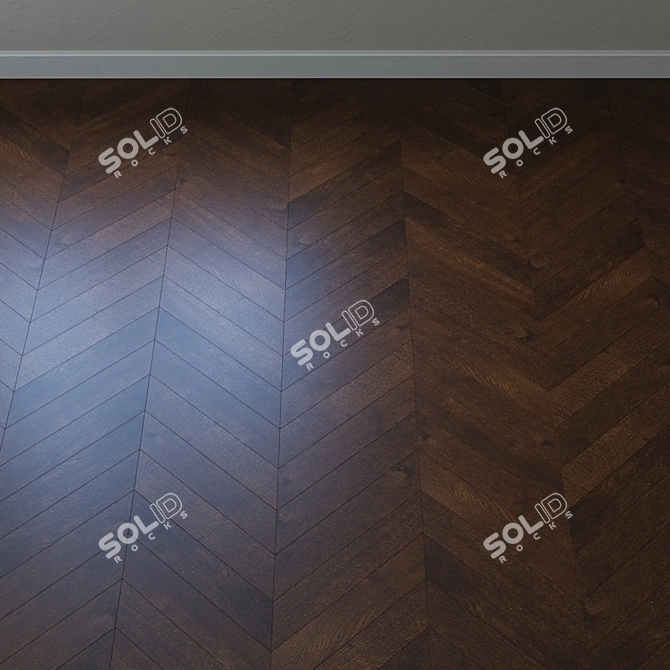 Upofloor Oak Parquet Board: French Chevron Design 3D model image 3