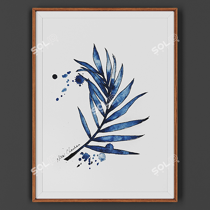 Wooden Framed Artwork 3D model image 1