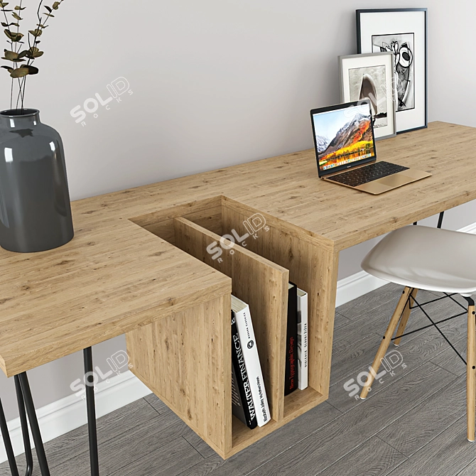 Sturdy Work Table - 2000x600x730mm 3D model image 9