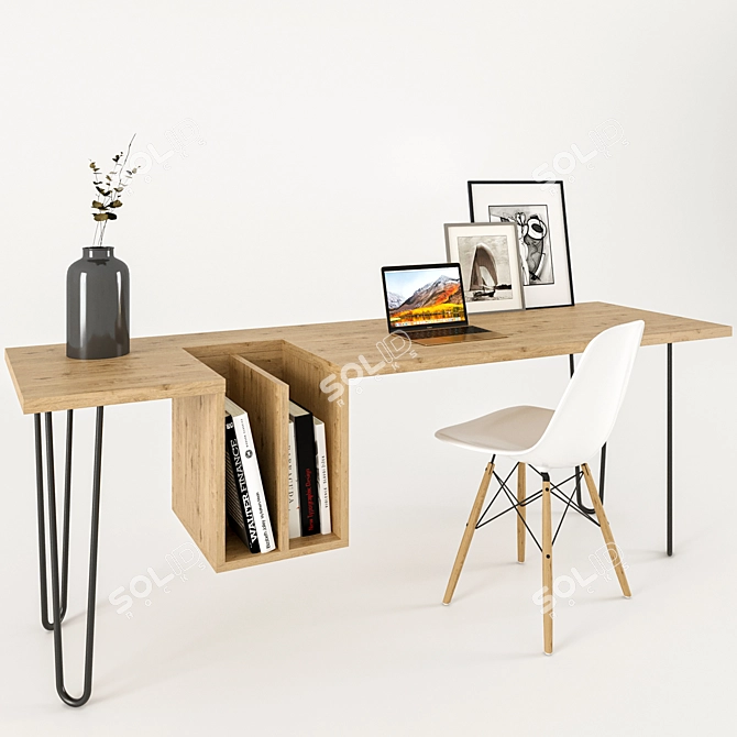 Sturdy Work Table - 2000x600x730mm 3D model image 11