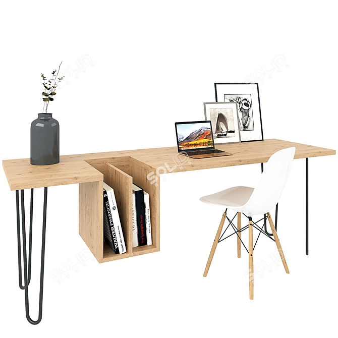 Sturdy Work Table - 2000x600x730mm 3D model image 15