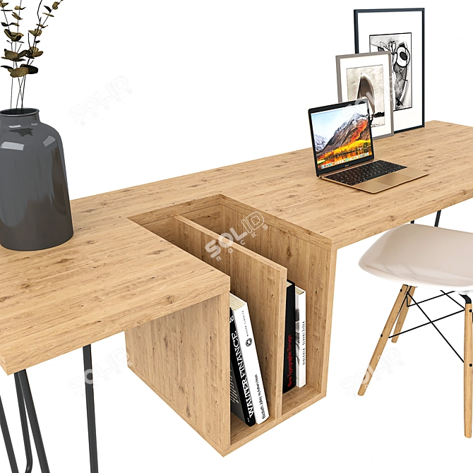 Sturdy Work Table - 2000x600x730mm 3D model image 16