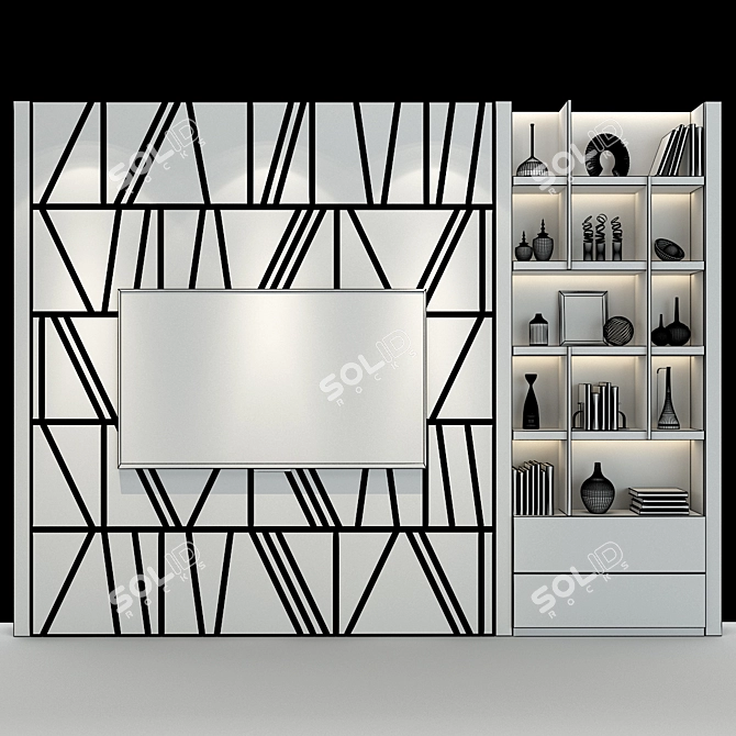 Minimalist TV Shelf by Studia 54 3D model image 2