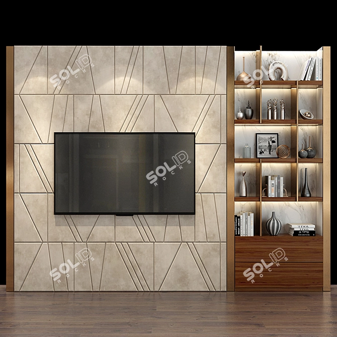 Minimalist TV Shelf by Studia 54 3D model image 3