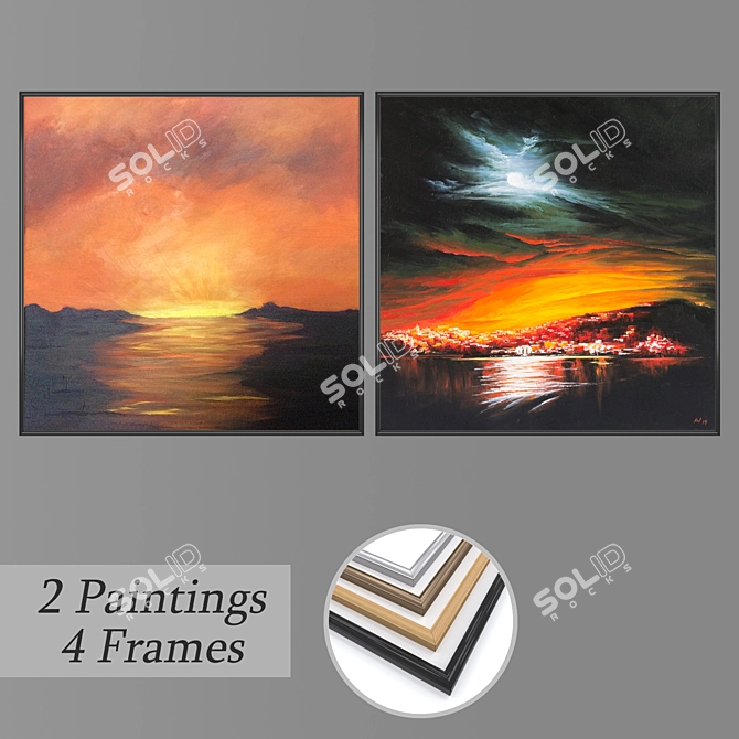 Elegant Wall Art Set 3D model image 1