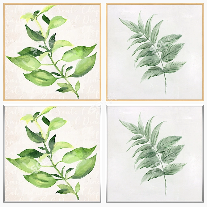 Elegant Wall Art Set with Multiple Frame Options 3D model image 3