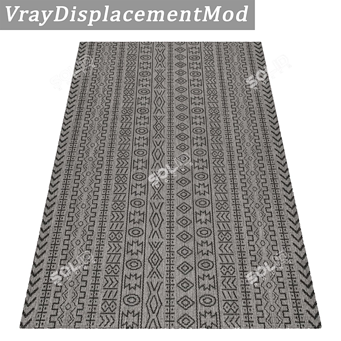 Luxury Set of 3 High-Quality Carpets 3D model image 3