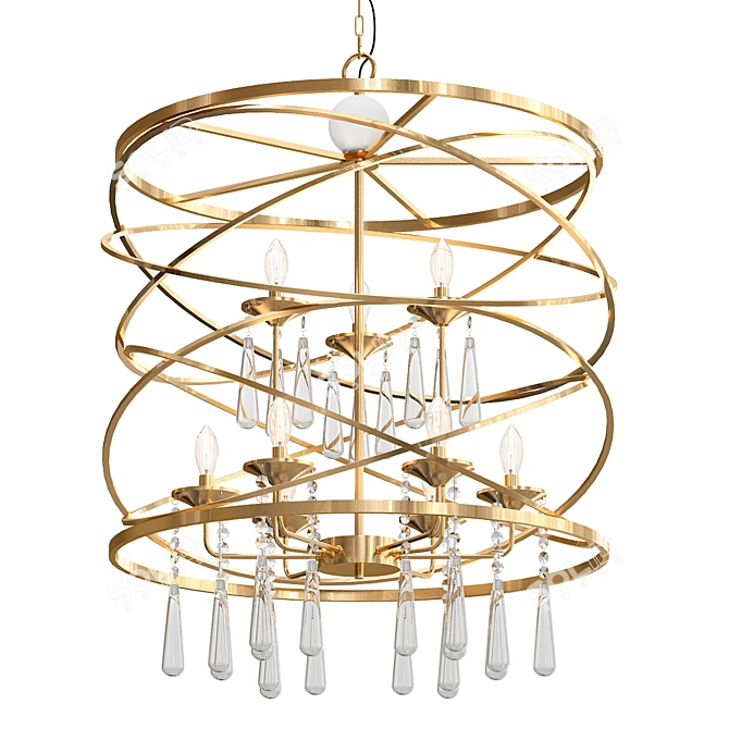 Elegant 9-Light Pendant Chandelier 3D model image 1