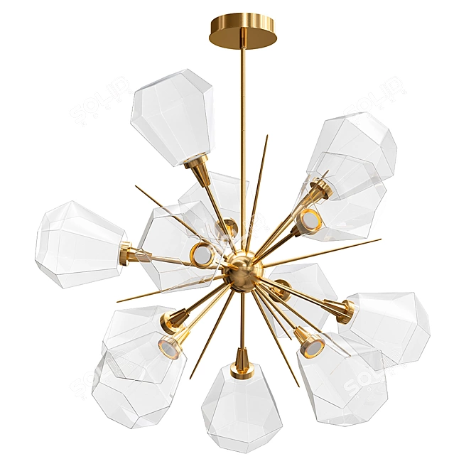 Modern Starburst LED Chandelier 3D model image 1