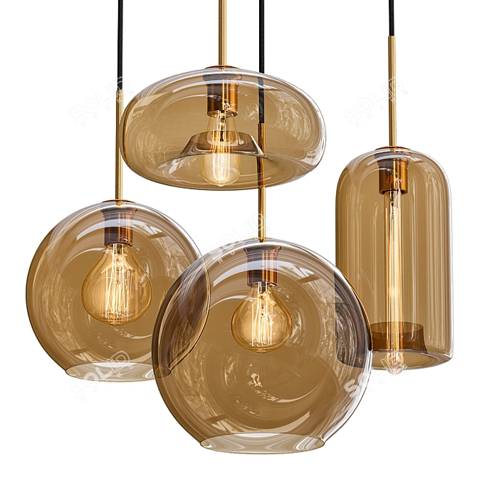 Scandinavian Style Pendant Light 3D model image 1