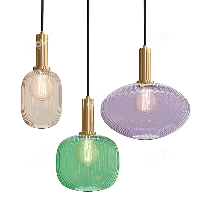 Colorful Glass Pendant Lights 3D model image 1