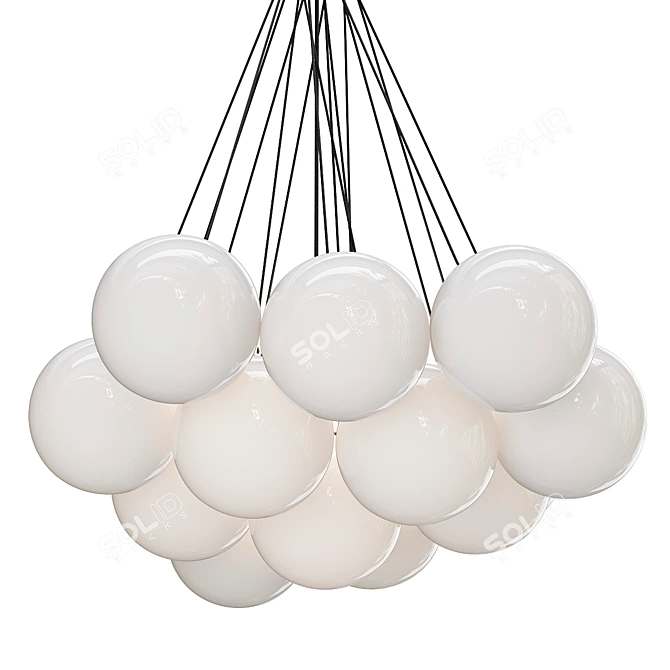 Modern Glass Ball Chandelier 3D model image 1