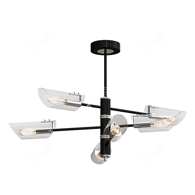 Smoke-Colored Glass Chandelier 3D model image 1