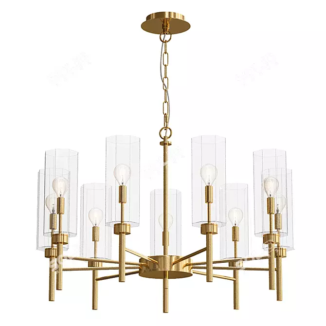 Title: Gracilis 2648-9P Pendant Chandelier 3D model image 1