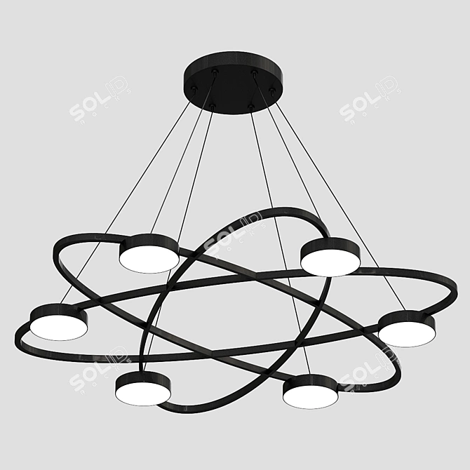 Elegant Ring Pendant Chandelier 3D model image 1