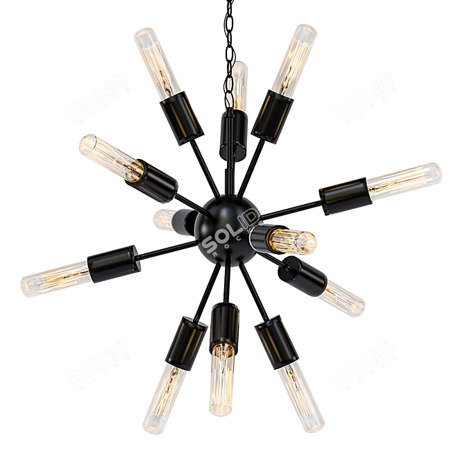 Modern Atom Chandelier: Gramercy Home CH026-12 3D model image 1