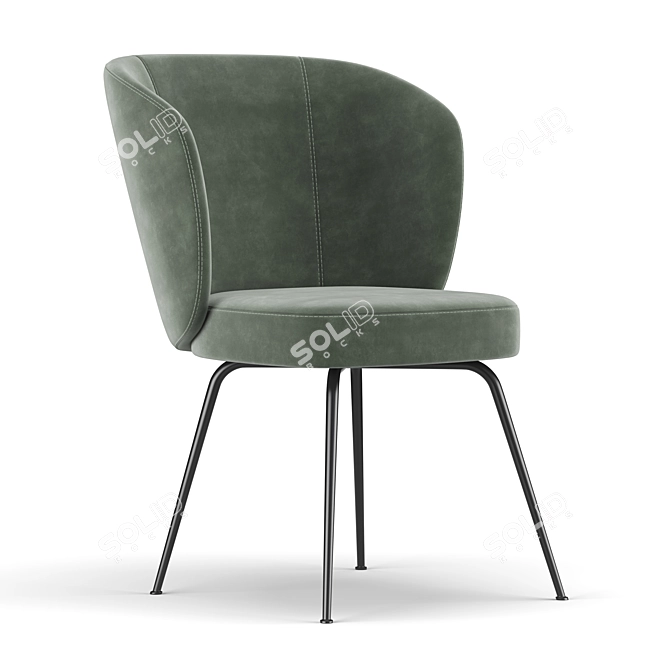 Elegant Upholstered Dining Chair 3D model image 2