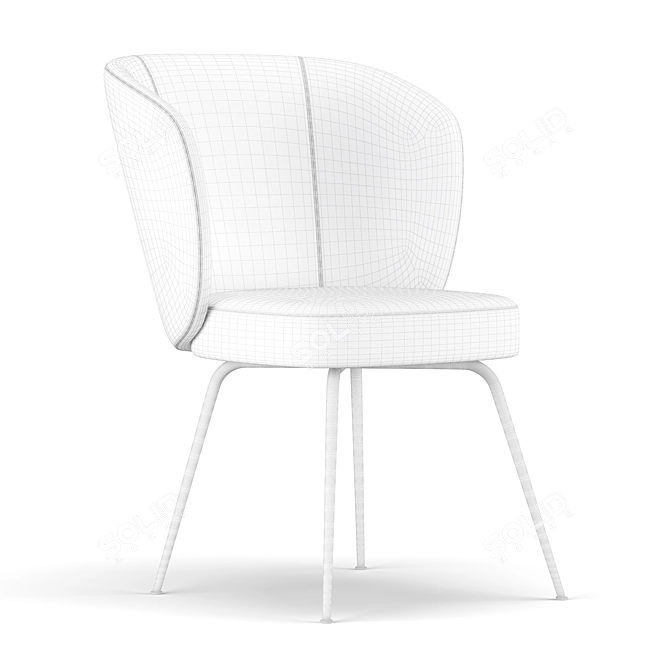 Elegant Upholstered Dining Chair 3D model image 5