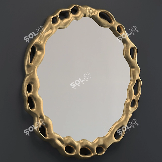 Elegant Trellis Mirror: 100cm tall 3D model image 2