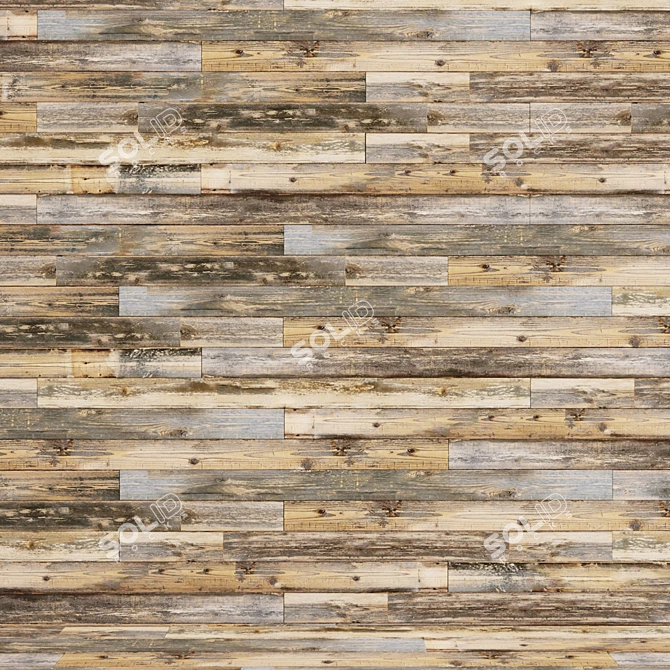 Vintage Gray Cladding: Reclaimed Mill Board 3D model image 4