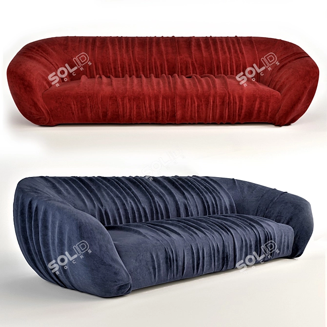 Elegance Draped Sofa 3D model image 1