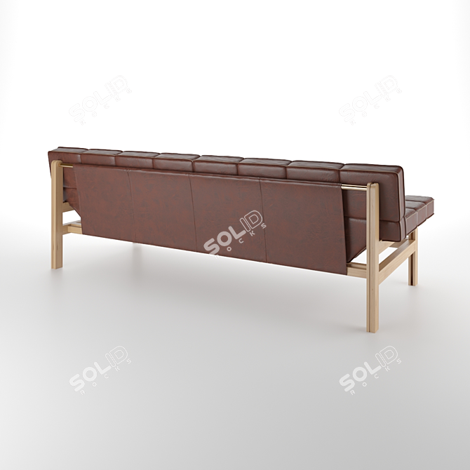 Modern Leather Sofa CB2 Drops 3D model image 3