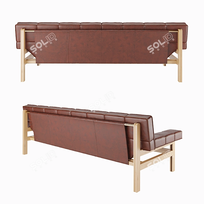 Modern Leather Sofa CB2 Drops 3D model image 6