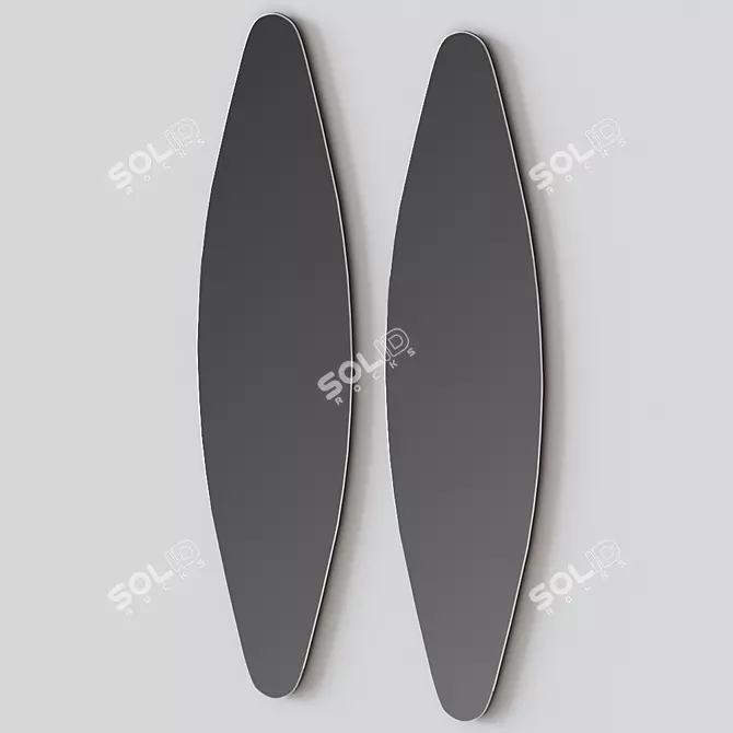 Sleek Oval Dioscuri Mirror 3D model image 1