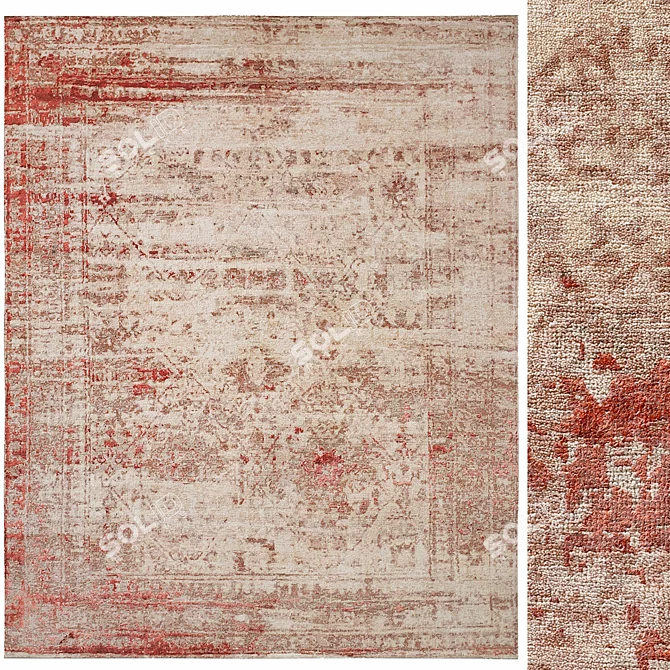 TARIM Hand-Knotted Rug: Timeless Elegance for Your Décor 3D model image 1