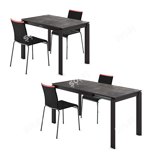 Elegant Calligaris Duca Table Set 3D model image 2