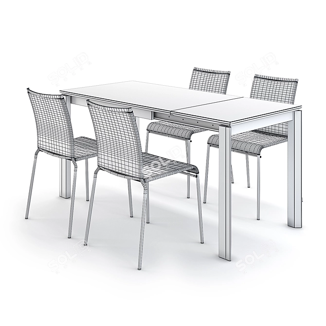 Elegant Calligaris Duca Table Set 3D model image 5