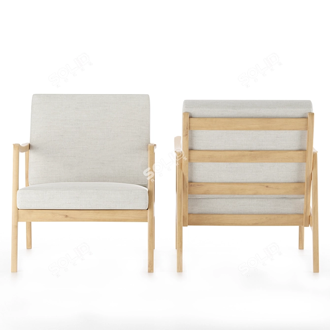 Vintage FD 109 Easy Chair - Ole Wanscher Design 3D model image 2