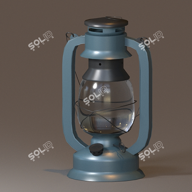 Vintage Soviet-Style Kerosene Lamp 3D model image 1