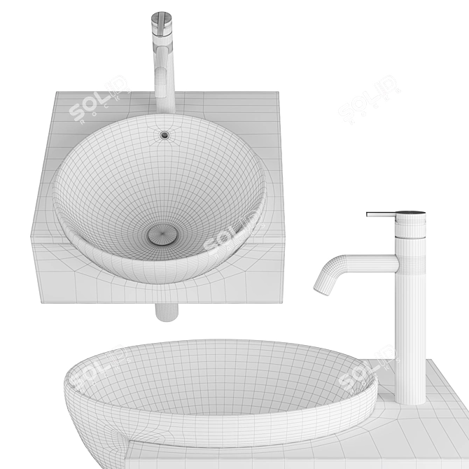 TOTO LW533J Lavatory: Modern Design & High Quality 3D model image 6