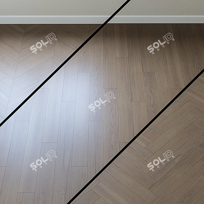 Upofloor Oak Parquet Board: Elegance in Every Plank 3D model image 1