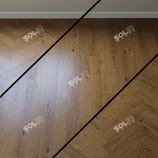 French Oak Parquet Board 3D model image 1