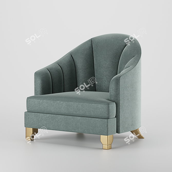 Elegant Armchair Sofa 3D model image 2