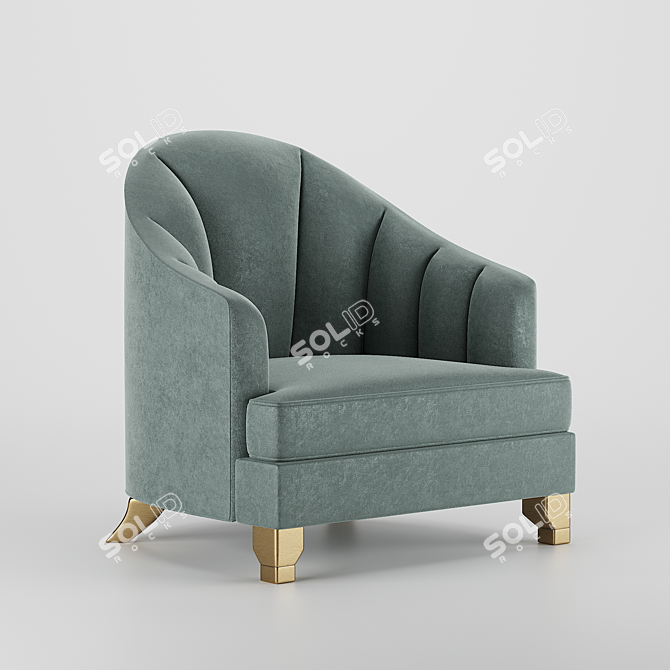 Elegant Armchair Sofa 3D model image 3
