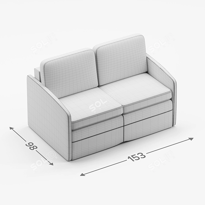 Bjork Mustard 153: Sleek and Stylish 3-Seater Sofa 3D model image 4