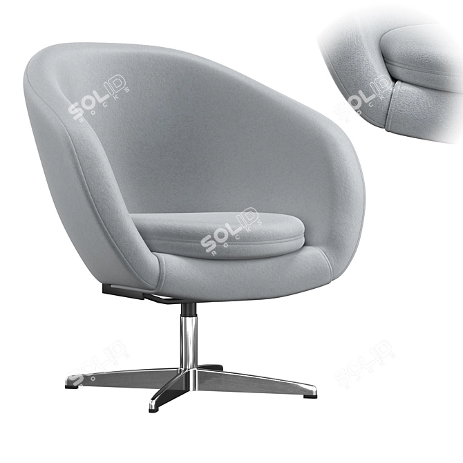 Modern Dani Lounge Chair 3D model image 2