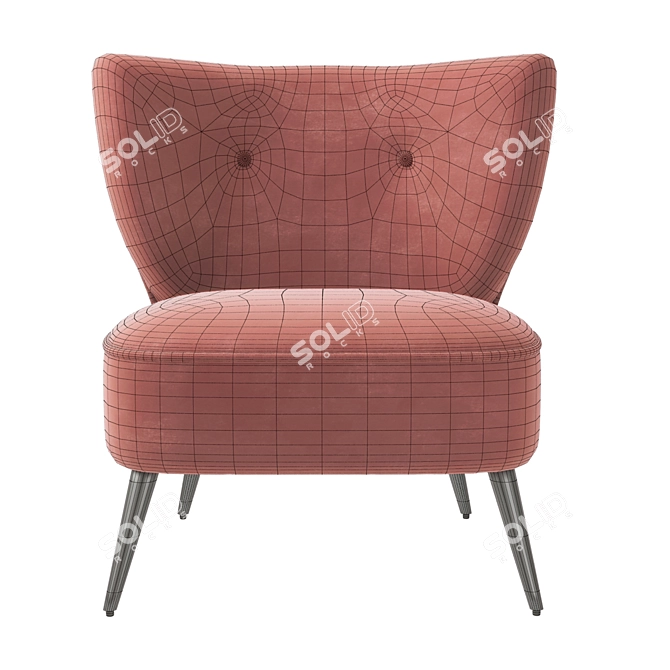 Luxurious Franck Velvet Chair 3D model image 4