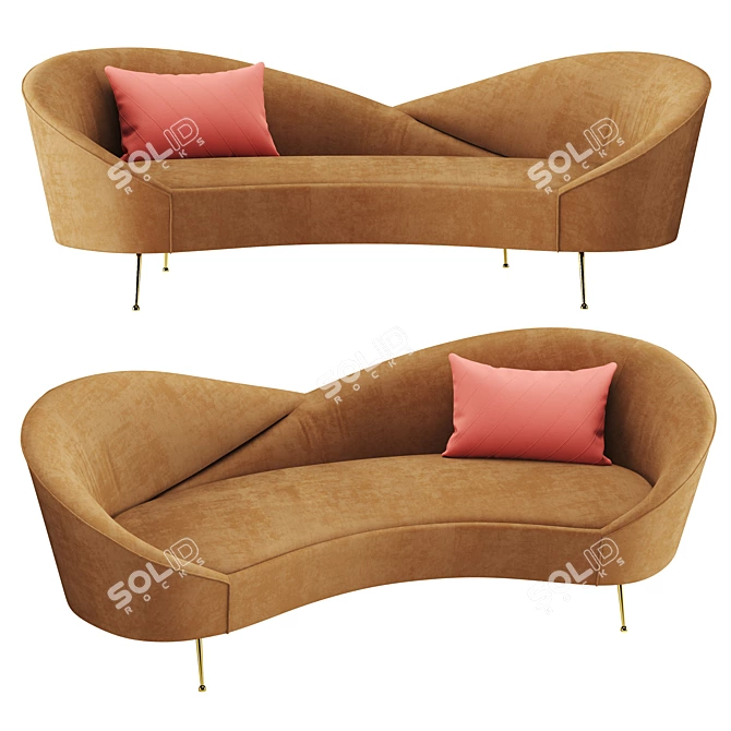 KARE Night Fever Sofa in Hellbraun 3D model image 1