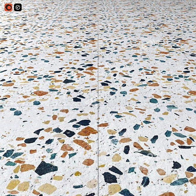 Seamless Porcelain Terrazzo Tile 3D model image 1