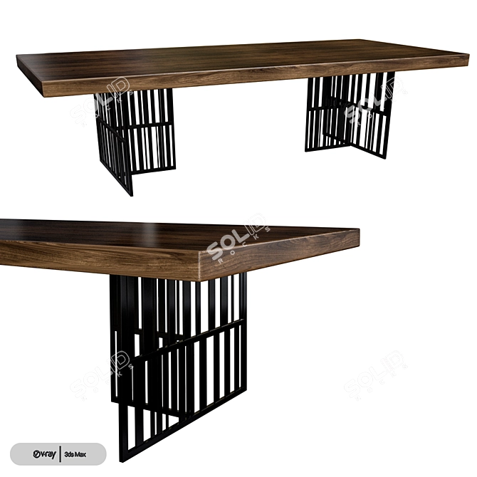 Elegant Molteni & C Codex Desk 3D model image 1