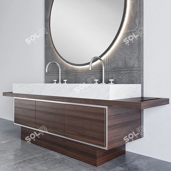 Modern Bathroom Furniture Set 3D model image 2