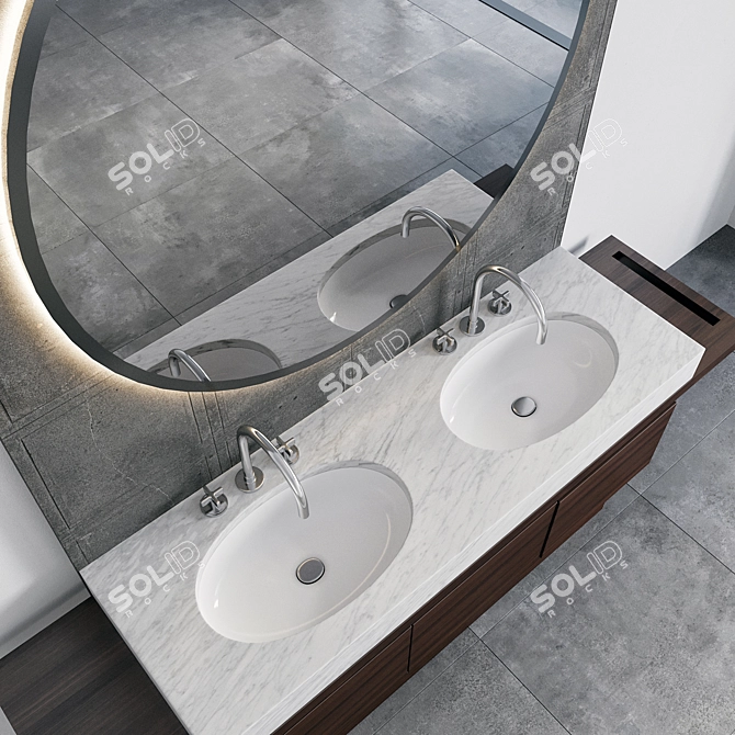 Modern Bathroom Furniture Set 3D model image 3