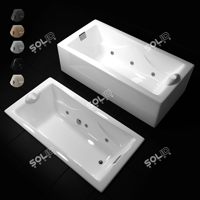 Luxury Whirlpool Bath Tub 3D model image 1