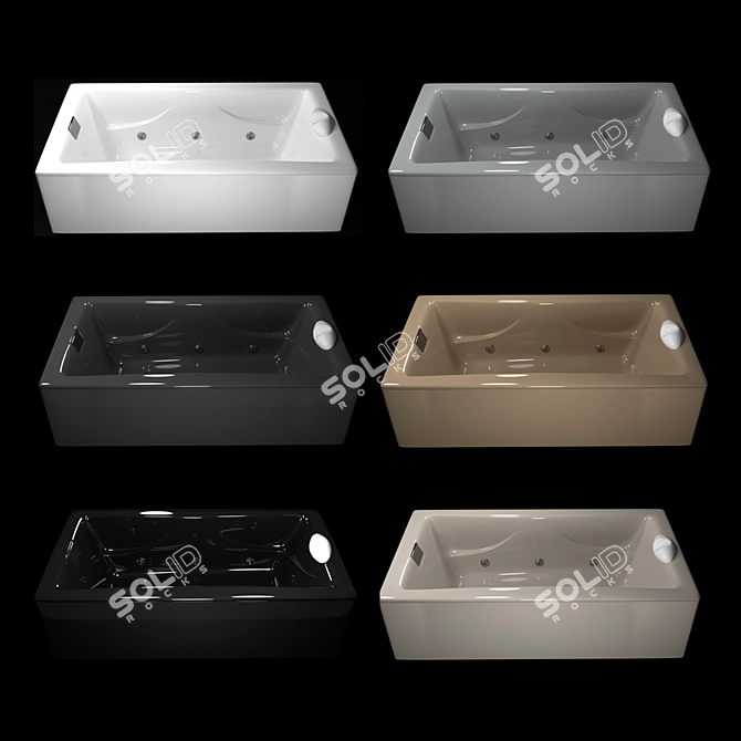 Luxury Whirlpool Bath Tub 3D model image 2